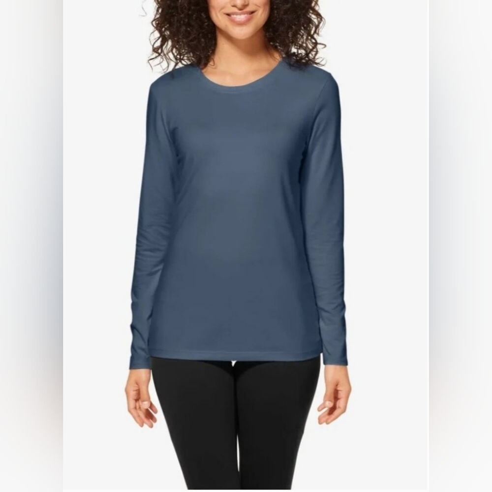 Tommy John Second Skin Long Sleeve Crew Tee Bering Sea Small NWT